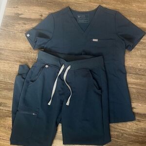 Figs Navy Blue Scrub Set